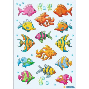 HERMA Sticker DECOR Fische No 3333 Comic-Design 9 x 16 cm...