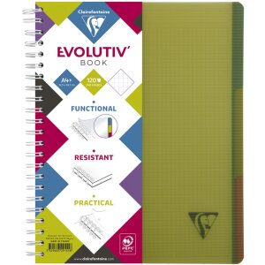 Clairefontaine Evolutiv Book A4+ kariert 120 Blatt Doppelspirale