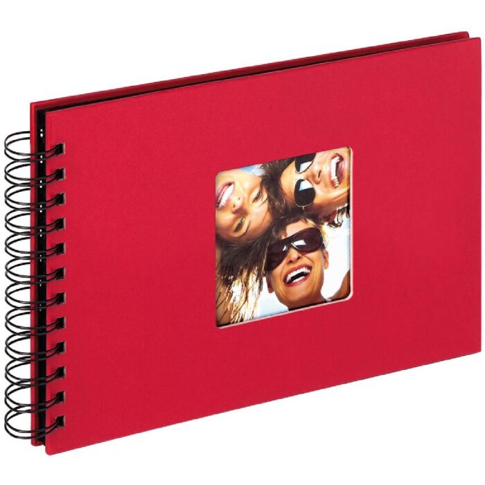 Walther Spiralalbum FUN rot 23x17cm 40 schwarze Seiten Sichtfenster