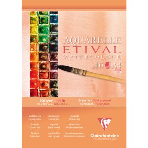 Clairefontaine Aquarellpapier feinkörnig ETIVAL A4...