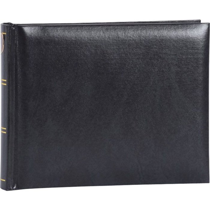 Henzo Fotoalbum BASICLINE schwarz 21,5x16 cm 50 weiße Seiten Goldprägung
