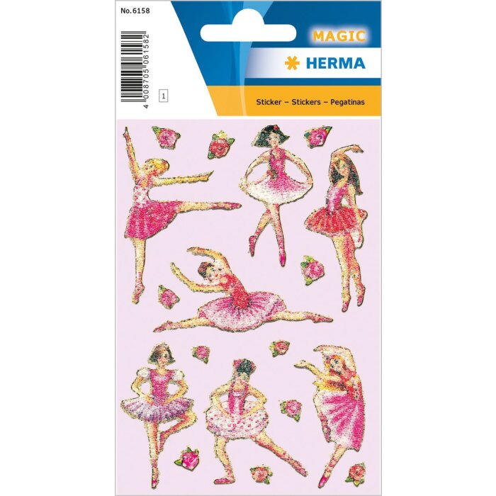 HERMA Magic Sticker Ballerinas 6158 rosa selbstklebend 9x16,3 cm