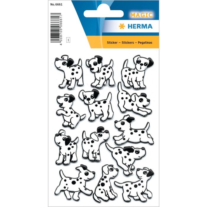 HERMA süße Dalmatiner Foam-Sticker Hundesticker 3D-Effekt 9x16cm selbstklebend