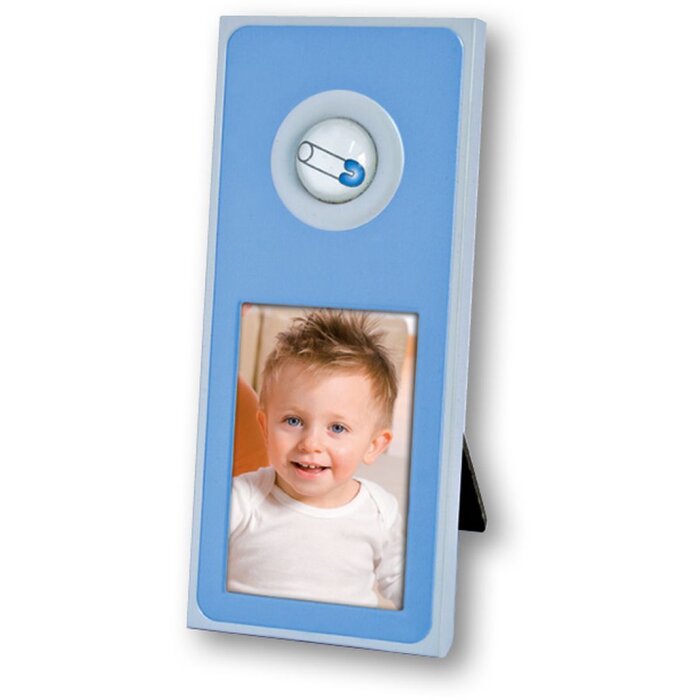 ZEP Babyrahmen Goccia Blue Metall 5x7 cm mit Aufsteller Stecknadel Motiv