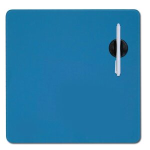 Stahlblaue Magnet Glastafel DRY ERASE 38x38 cm