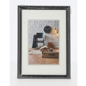 Hama Kunststoffrahmen Sevilla 10x15 cm schwarz mit Passepartout und Tischaufsteller