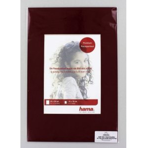 Hama Passepartout 20x28 cm 13x18 cm ziegelrot Weißer Schrägschnitt 1,4 mm