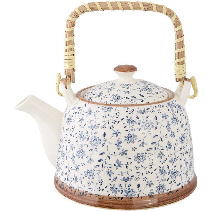 Заварочный чайник Ø 14x14 см керамические цветы синий
