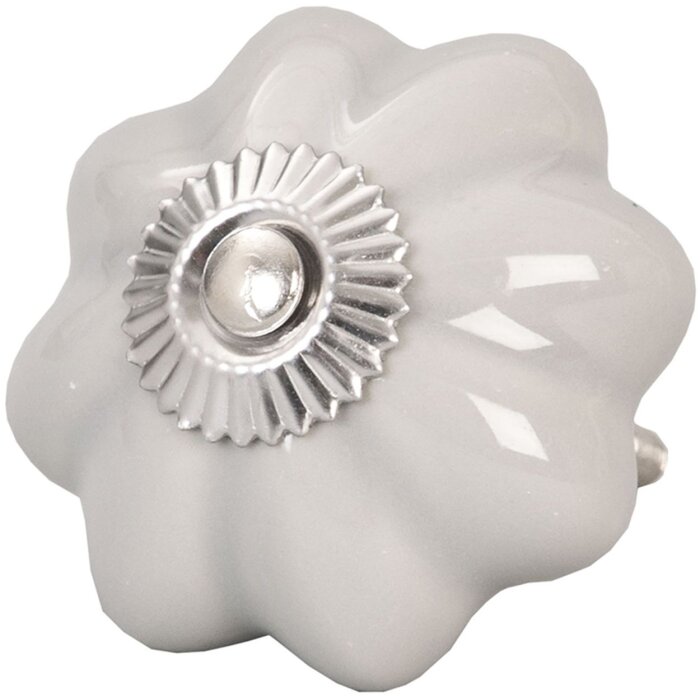 Мебельная ручка Clayre & Eef Ø 5 см серая рифленая