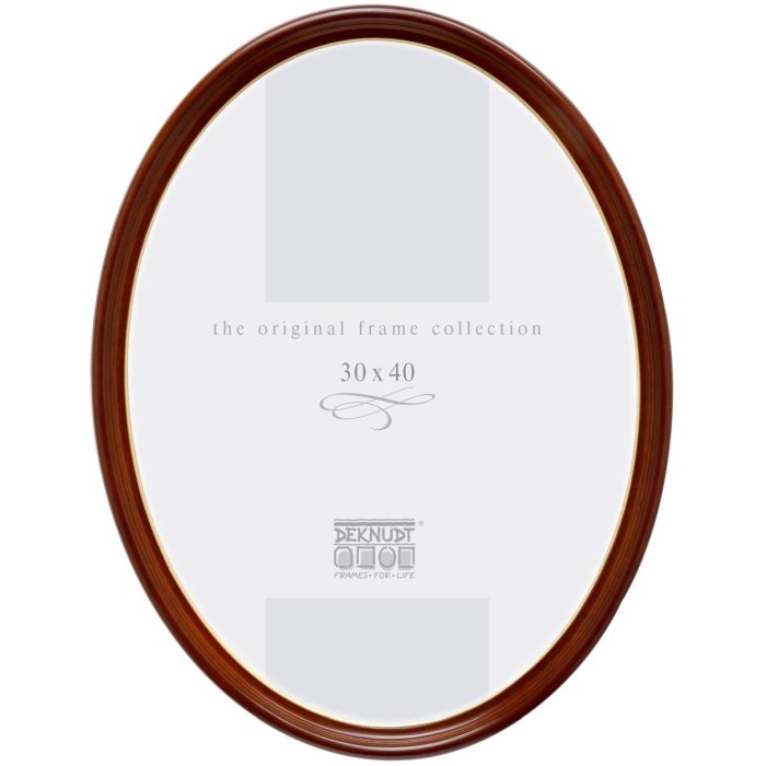 Deknudt S100H1 Bilderrahmen oval Nussbaum 13x18 cm Hoch- und Querformat