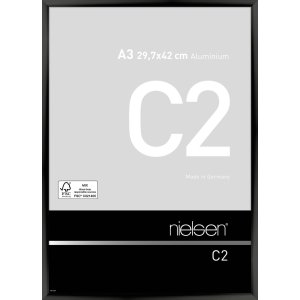 Алюминиевая рамка Nielsen C2 анодированная черная глянцевая 29,7x42 см Рамка для сертификата DIN A3
