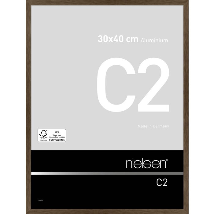 Nielsen алюминиевая рама C2 30x40 см структура орех матовый