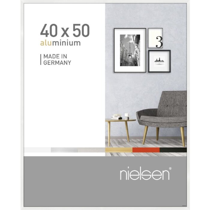 Пиксельная алюминиевая рамка 40x50 см белая глянцевая