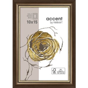 Деревянная рамка Ascot 10x15 см темно-коричнево-золотая