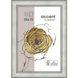 Деревянная рамка Ascot 10x15 см серебристая