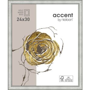 Деревянная рамка Ascot 18x24 см серебристая