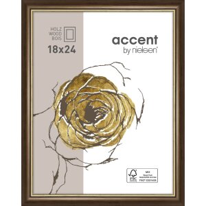 Деревянная рамка Ascot 30x40 см темно-коричнево-золотая