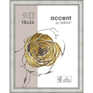 Деревянная рамка Ascot 30x40 см серебристая