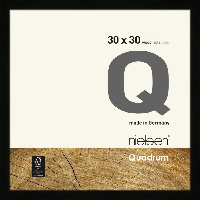 Деревянная съемная рамка Quadrum 30x30 см черная