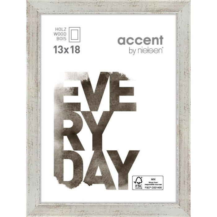 Zoom Holzrahmen 13x18 cm silber