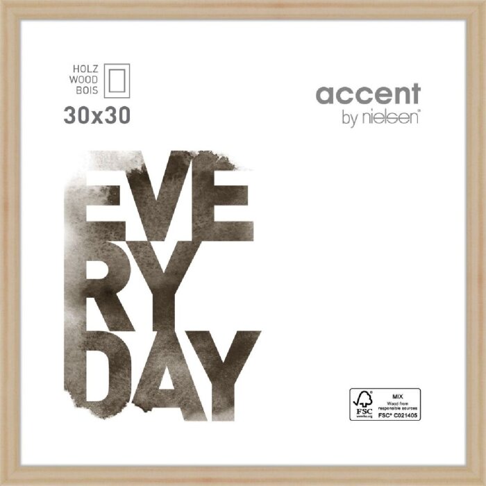 Zoom деревянная рамка 30x30 см натуральная