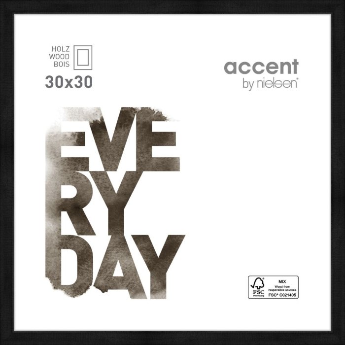 Nielsen Bilderrahmen Zoom 30x30 cm schwarz Normalglas Leistenbreite 1,3 cm