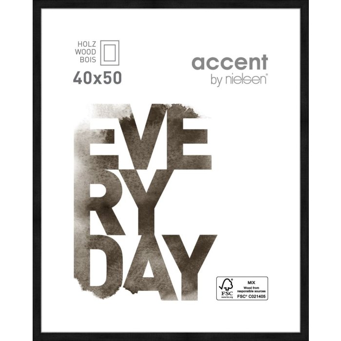 Nielsen Zoom Bilderrahmen 40x50 cm schwarz Aluminium Normalglas