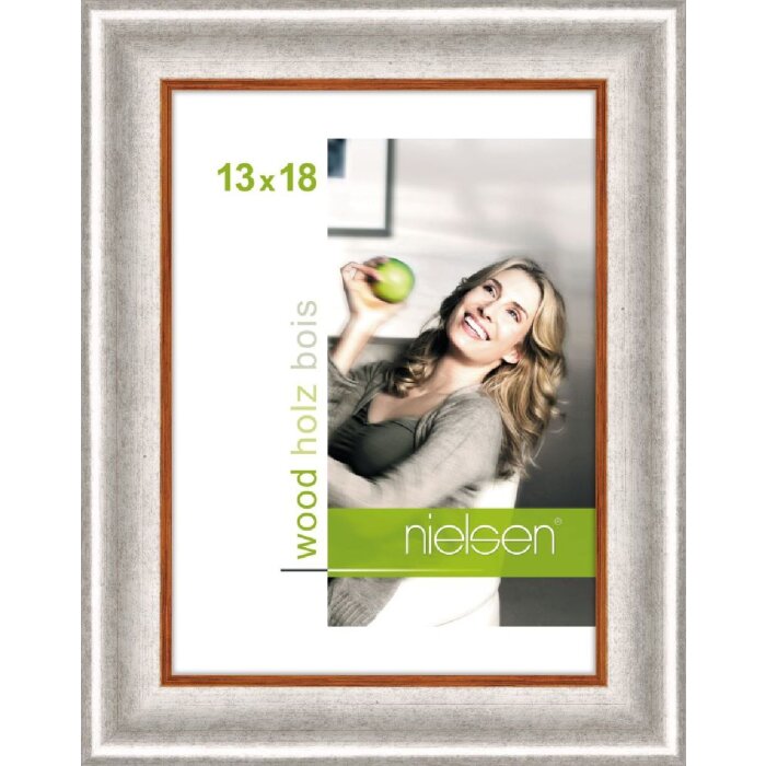 Деревянная рамка Дерби 13x18 см серебро