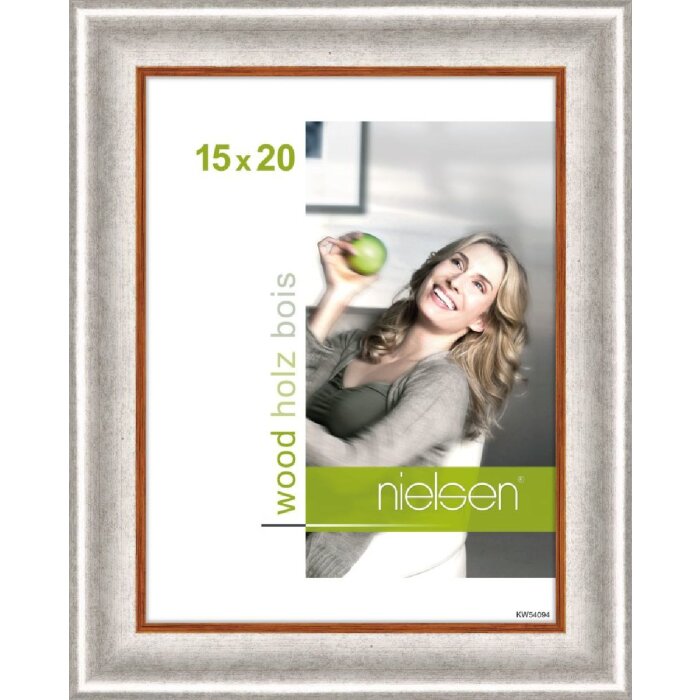 Деревянная рамка Дерби 15x20 см серебро