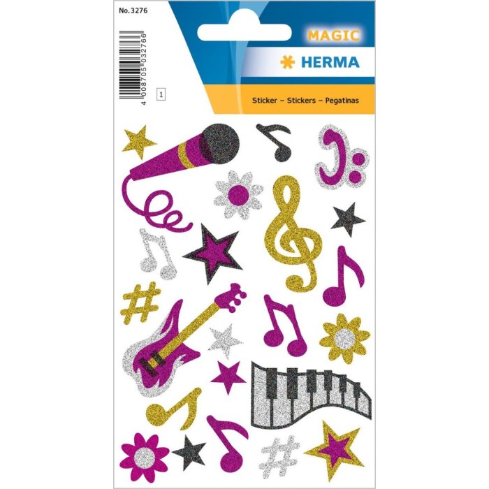 HERMA MAGIC Sticker Musik Glittery