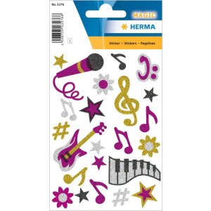 HERMA MAGIC Sticker Musik Glittery