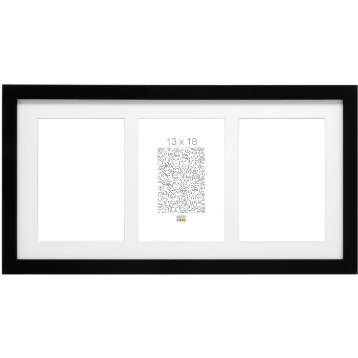 Деревянная рамка для галереи S66KA3 черная 3 фото 13x18 см