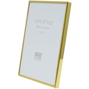 Deknudt S58MS Bilderrahmen Gold 13x18 cm Massivmessing Glas Rückwand Aufsteller