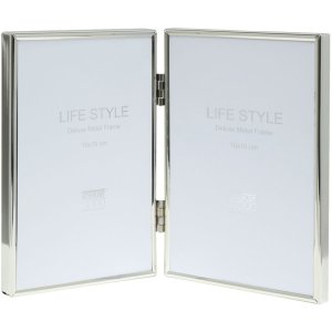 Deknudt Doppelrahmen Lilie Silber 13x18 cm für 2 Fotos Hoch- oder Aufstellung