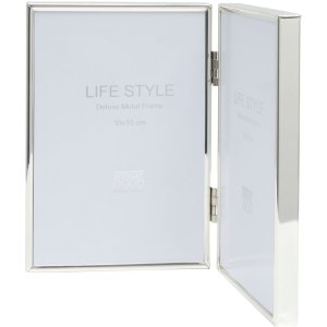 Deknudt Doppelrahmen Lilie Silber 13x18 cm für 2 Fotos Hoch- oder Aufstellung