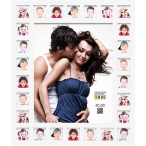 Фотогалерея белая 27 фотографий 40x50 см и 7x7 см