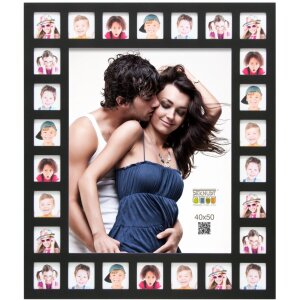 Фотогалерея черная 27 фотографий 40x50 см и 7x7 см