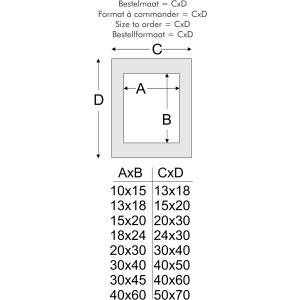 Deknudt S40A Holzrahmen Eiche 30x40 cm Passepartout 20x30 cm