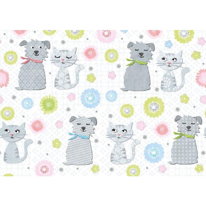 ARTEBENE Papierbogen 50x70 cm Hund & Katze Bastelpapier 80g/m²