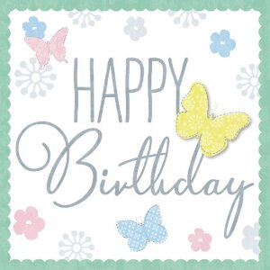 Artebene Minikarte Happy Birthday Schmetterling 8x8 cm