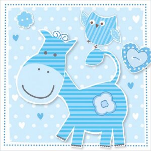 Artebene Minikarte Pferd bleu 8x8 cm mit Umschlag