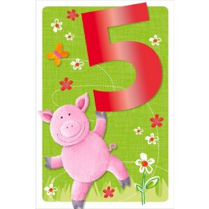 ARTEBENE Karte 5. Geburtstag Kids, farbig, passender...