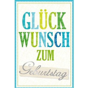 ARTEBENE Typographie Geburtstagskarte mit Umschlag...